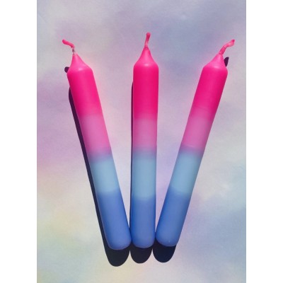Candy Candles - Kaarsen - Set van 3 - Rainbow Pink Blue