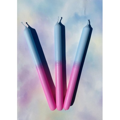 Candy Candles - Kaarsen - Set van 3 - XL - Lollipop Blue Light Pink