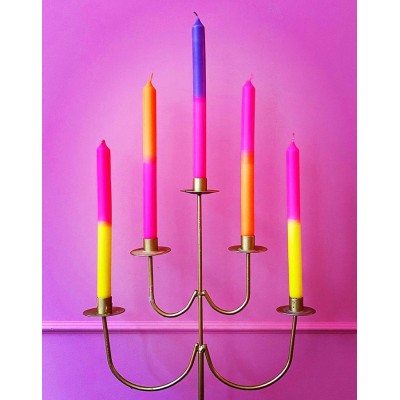 Candy Candles - Kaarsen - Set van 3 - XL - Lollipop Yellow Pink