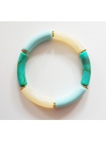 Armband - Tube it - Tube kralen - Acryl - Turquoise