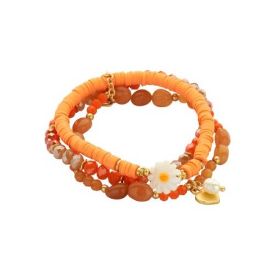 Armbandenset - Armband - Biba - Voorjaar - Zomer - Bloem - Mix04 - Oranje