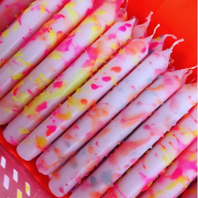 Candy Candles - Kaarsen - Set van 3 - Confetti Pink Orange